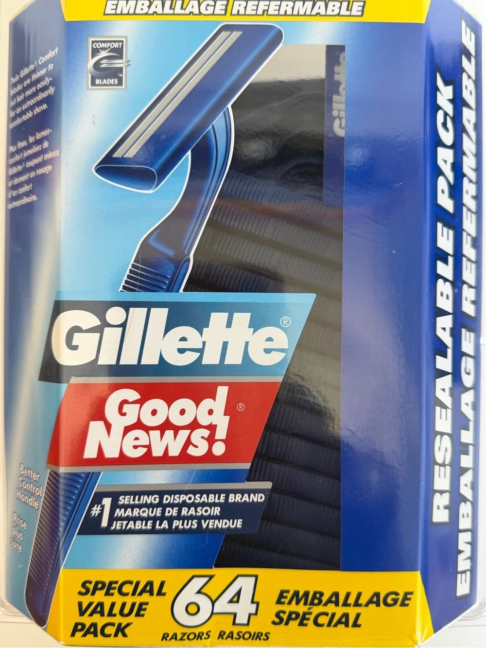Gillette Good News! Blue Disposable Razors - Pack of 64 New Sealed